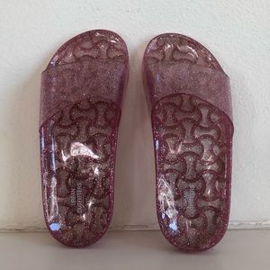 Urban Outfitters Platform Jelly Slides (Pink)